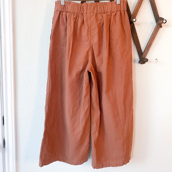 Wide Leg Cropped Chino Pants in Rust - Picture 2 of 5